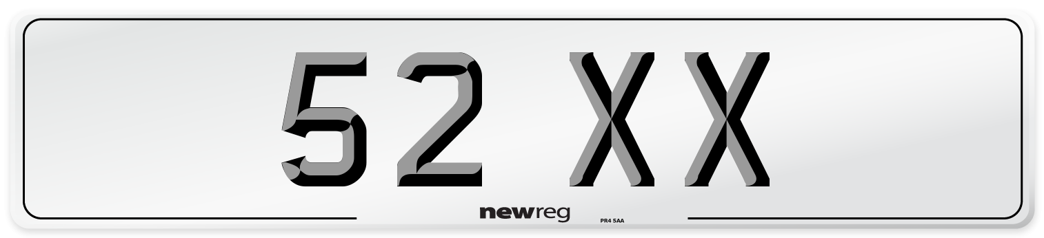 52 XX Number Plate from New Reg